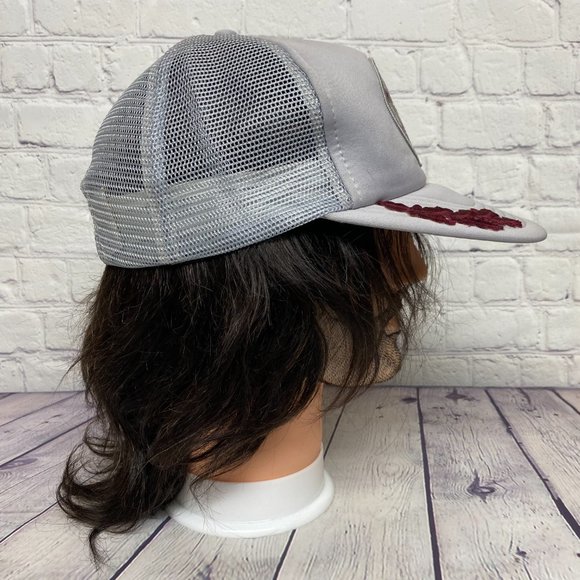 Vintage Hat Cap Snapback Gray Municipal District of Brazeau Trucker Mesh Leaf - Picture 2 of 9